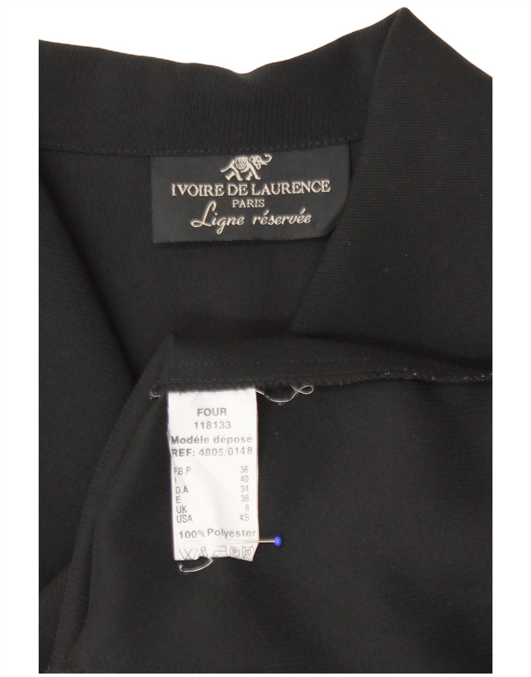 Ivoire de Laurence Womens Shirt Blouse UK 8 Small Black Polyester