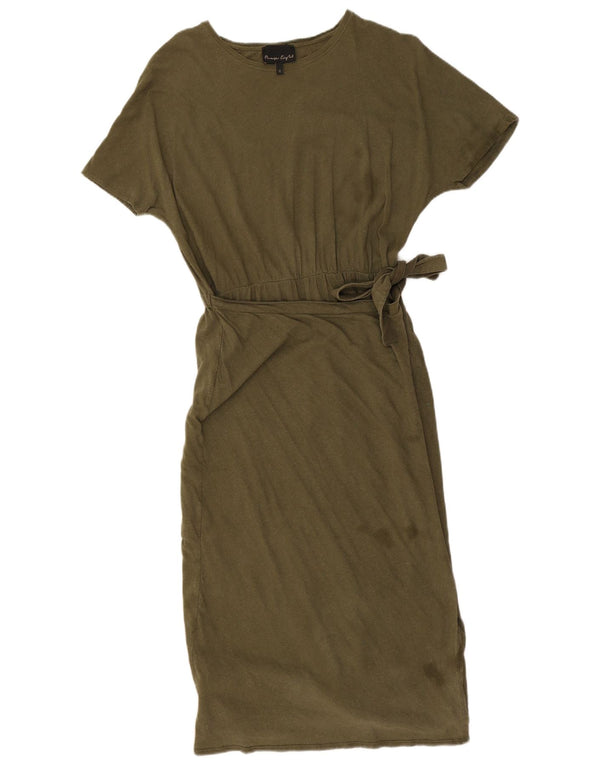 Phase Eight Womens T-Shirt Dress UK 12 Medium Khaki Cotton