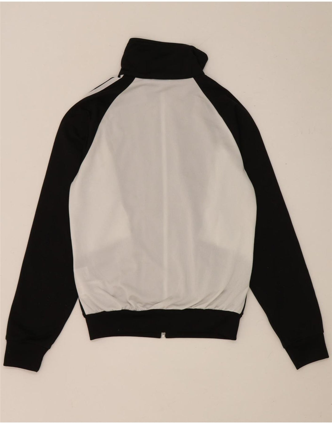 Adidas Womens Tracksuit Top Jacket UK 10 Small Black Colourblock Polyester