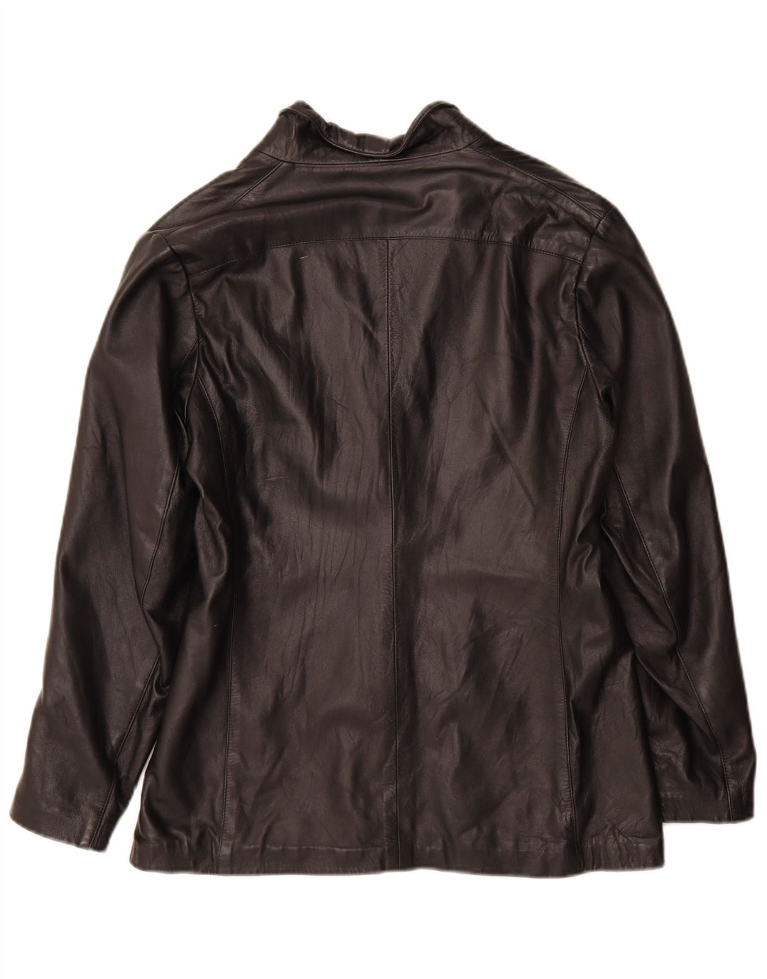 Vintage Womens Leather Jacket IT 48 XL Black