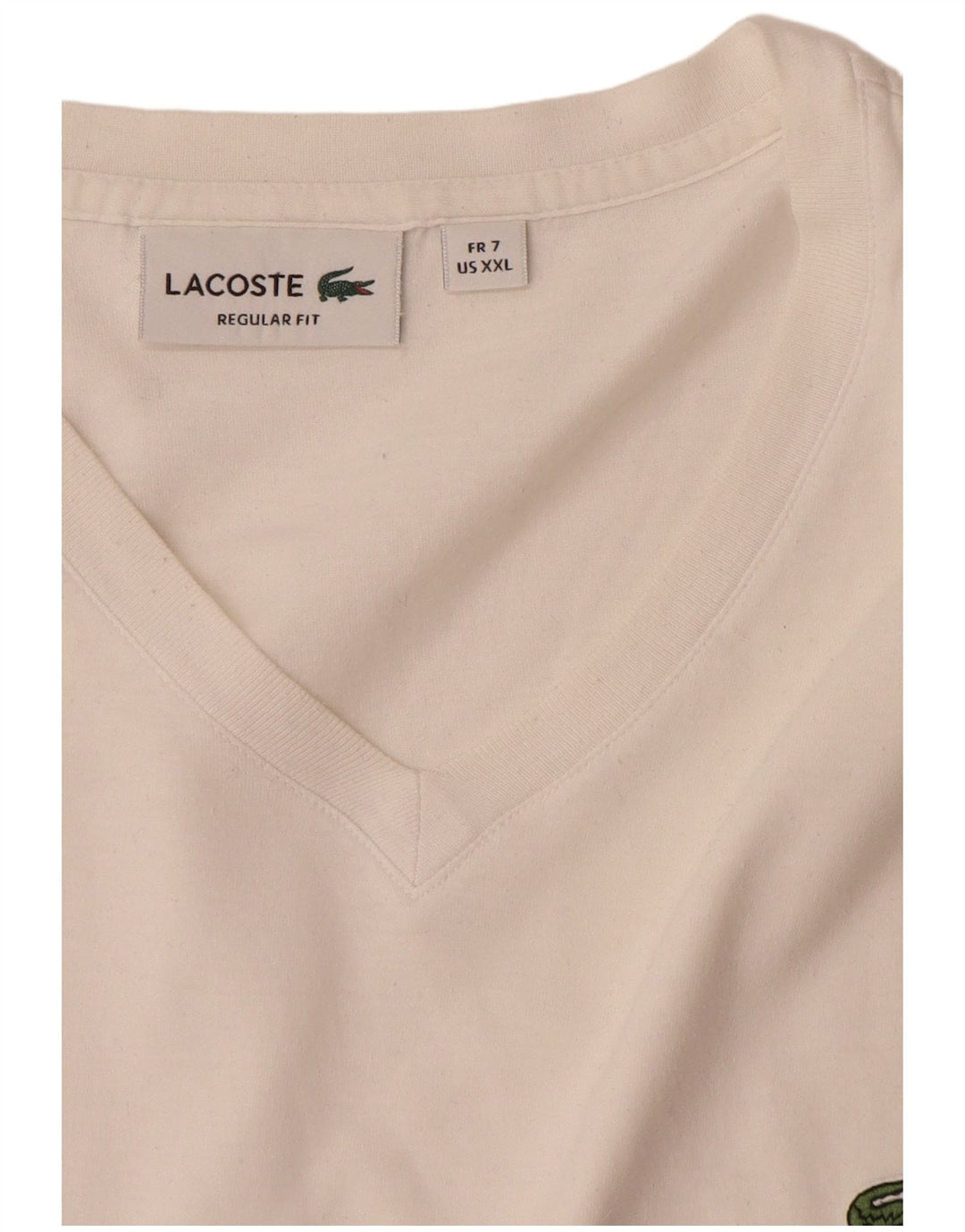 Lacoste Mens Regular Fit T-Shirt Top Size 7 2XL White Cotton