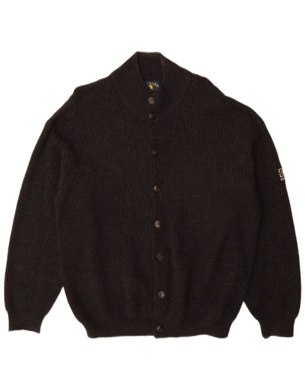 NAVIGARE Mens Cardigan Sweater XL Black Wool