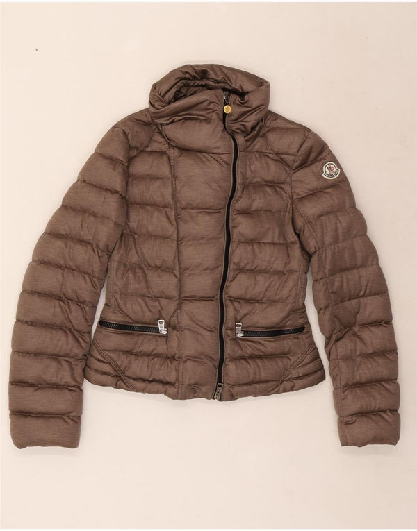 Moncler Womens Padded Jacket Size 2 Small Brown Polyester