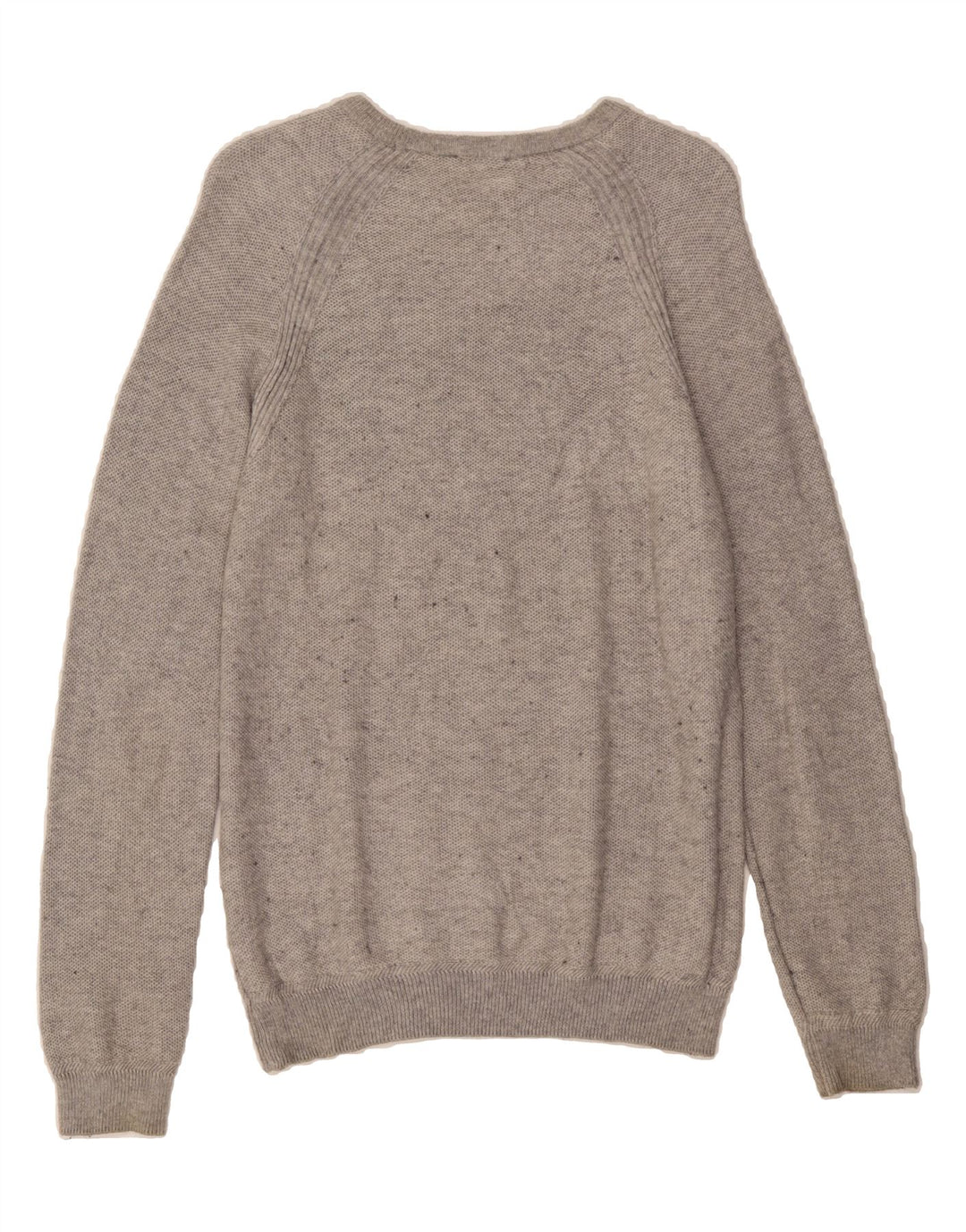 BENETTON Mens Boat Neck Jumper Sweater Medium Grey Flecked Cotton Vintage Benetton and Second-Hand Benetton from Messina Hembry 