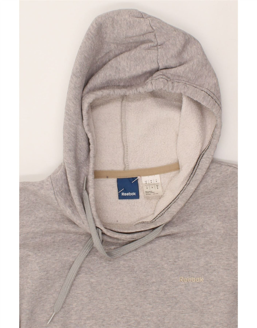 REEBOK Womens Hoodie Jumper UK 14 Medium Grey Vintage Reebok and Second-Hand Reebok from Messina Hembry 