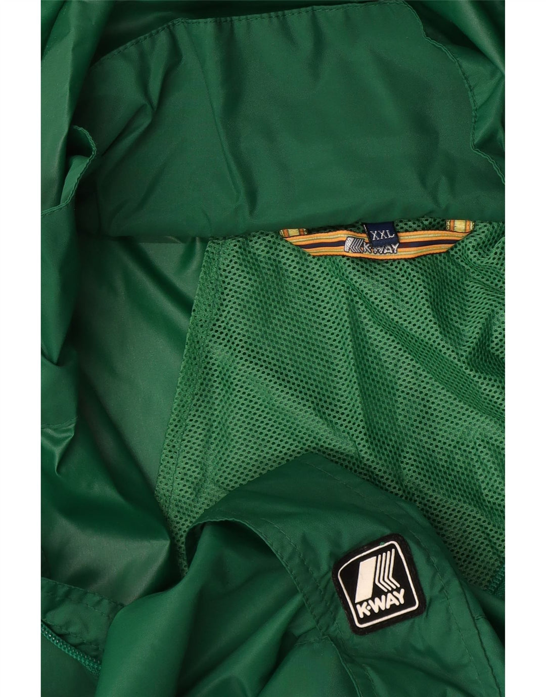 K-Way Mens Hooded Rain Jacket UK 44 2XL Green