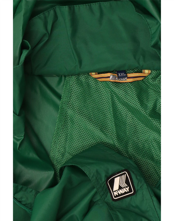 K-Way Mens Hooded Rain Jacket UK 44 2XL Green