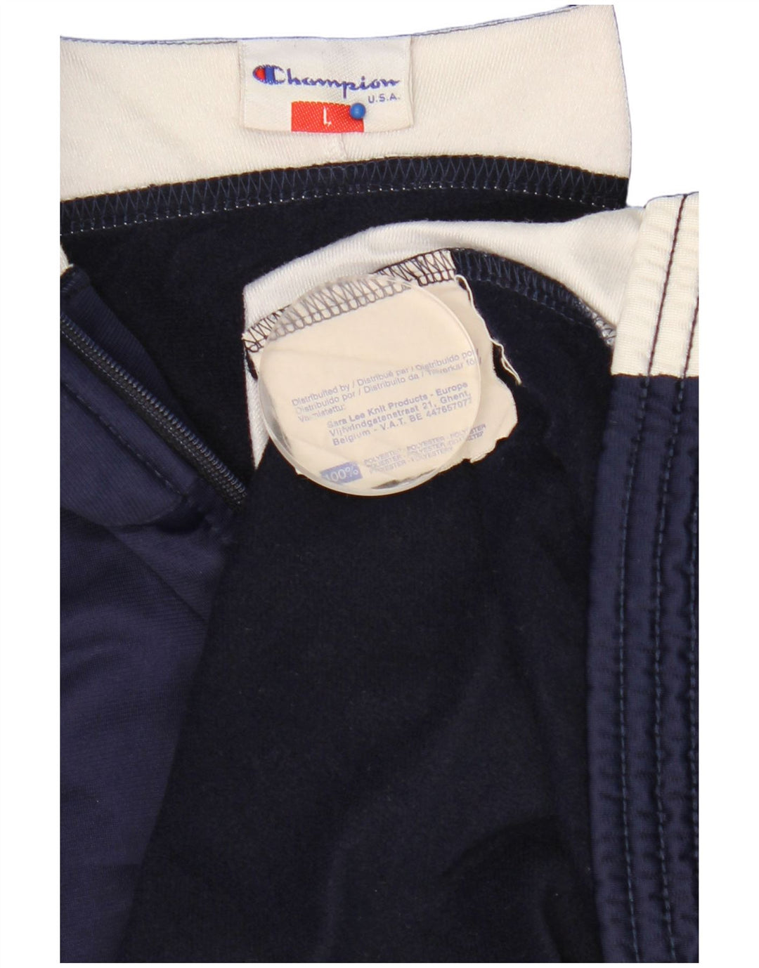 Champion Mens Graphic Tracksuit Top Jacket Large Navy Blue Colourblock