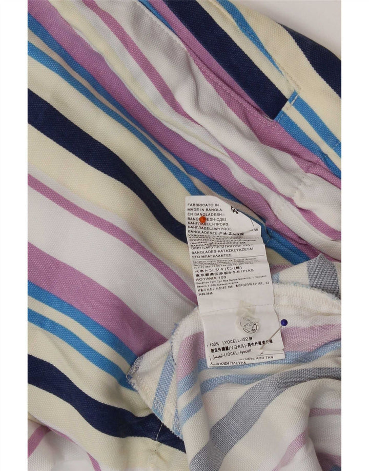 Benetton Womens Cropped Trousers Medium W30 L26 Multicoloured Striped