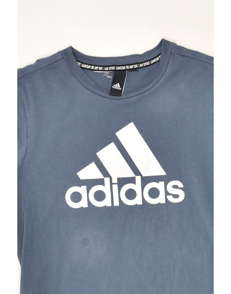 ADIDAS Boys Graphic T-Shirt Top 13-14 Years Blue | Vintage Adidas | Thrift | Second-Hand Adidas | Used Clothing | Messina Hembry 