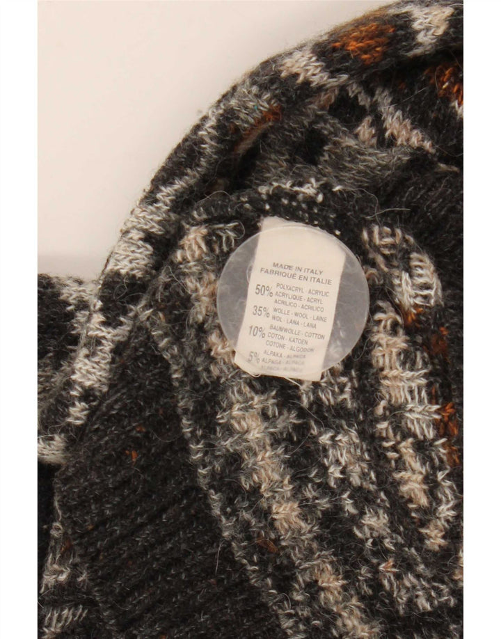 Vintage Mens Crew Neck Jumper Sweater Medium Multicoloured Fair Isle