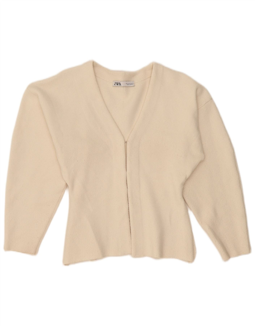 Zara Womens Cardigan Sweater UK 10 Small Beige Viscose