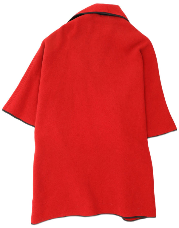 DAVID BARRY Womens Cape Coat One Size Red Wool
