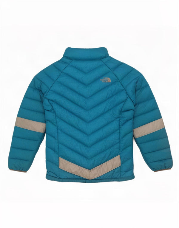 The North Face Girls Padded Jacket 10-11 Years Medium Blue Colourblock