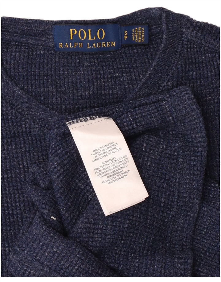 Polo Ralph Lauren Mens Top Long Sleeve Small Navy Blue Cotton