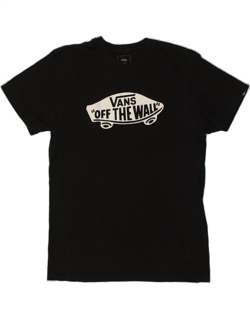 VANS Mens Custom Fit Graphic T-Shirt Top Medium Black Cotton | Vintage Vans | Thrift | Second-Hand Vans | Used Clothing | Messina Hembry 