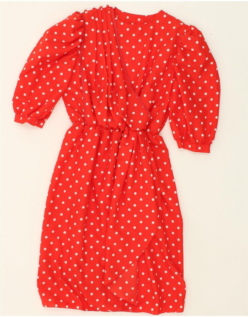 VINTAGE Womens A-Line Dress UK 12 Medium Red Polka Dot | Vintage Vintage | Thrift | Second-Hand Vintage | Used Clothing | Messina Hembry 