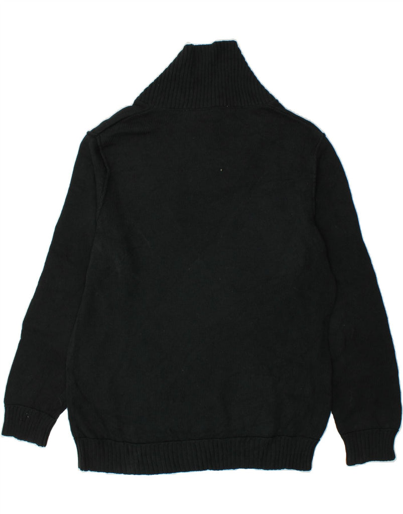 DKNY Mens Shawl Neck Jumper Sweater Large Black Cotton | Vintage Dkny | Thrift | Second-Hand Dkny | Used Clothing | Messina Hembry 