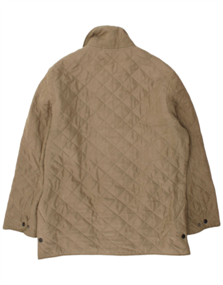 Barbour Mens Quilted Jacket UK 42 XL Beige Polyester