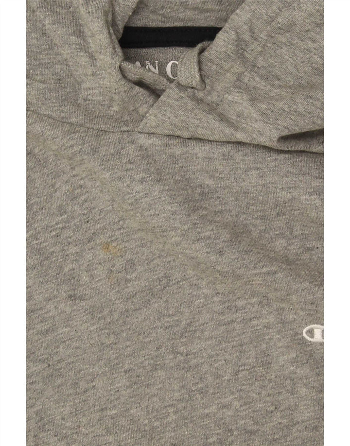 Champion Mens Hoodie Jumper Small Grey Colourblock Cotton