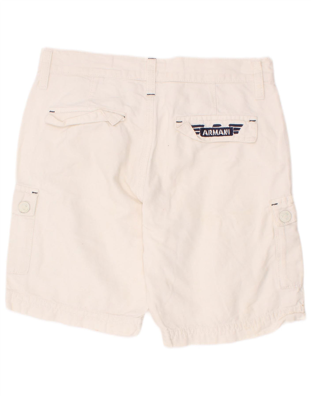 Armani Junior Boys Cargo Shorts 7-8 Years W24 White Cotton