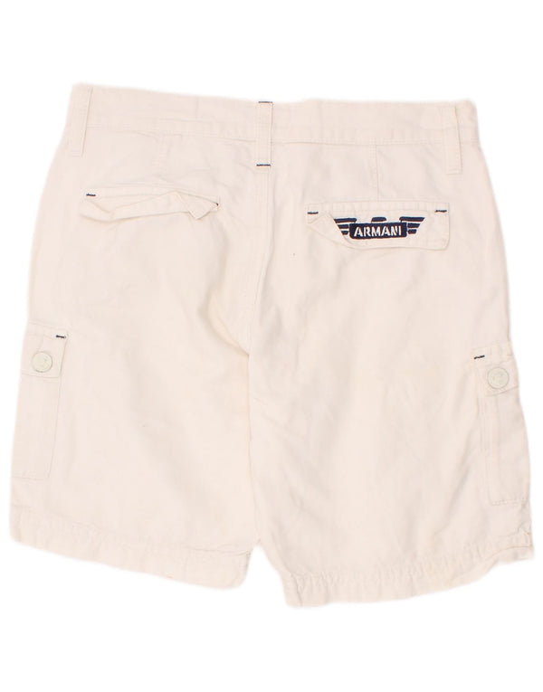 Armani Junior Boys Cargo Shorts 7-8 Years W24 White Cotton