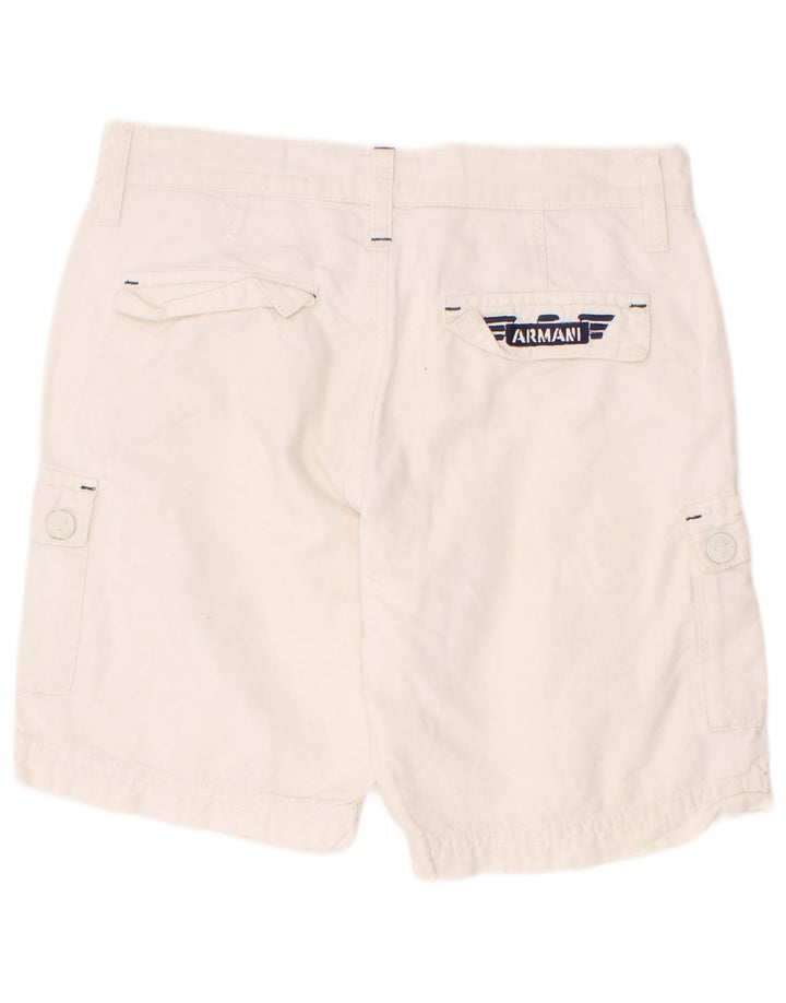 Armani Junior Boys Cargo Shorts 7-8 Years W24 White Cotton