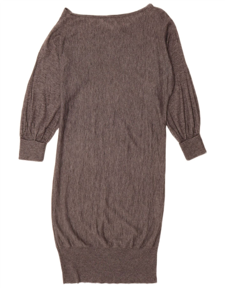 Massimo Dutti Womens Jumper Dress UK 10 Small Grey Wool