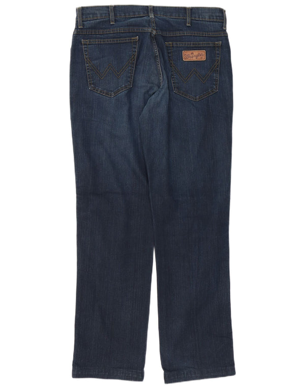 Wrangler Mens Texas Stretch Straight Jeans W36 L34 Navy Blue Cotton