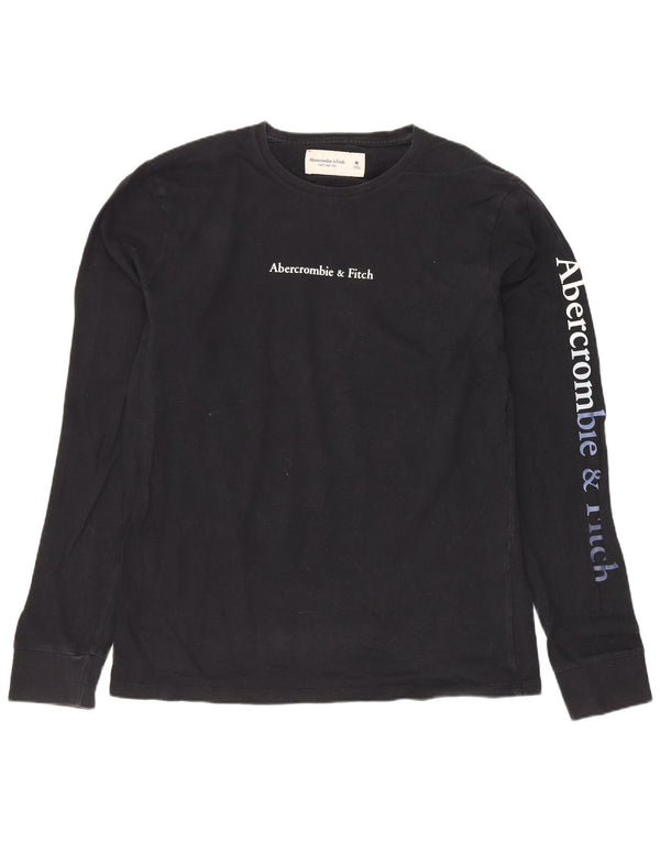 Abercrombie & Fitch Mens Graphic Top Long Sleeve Medium Black Cotton