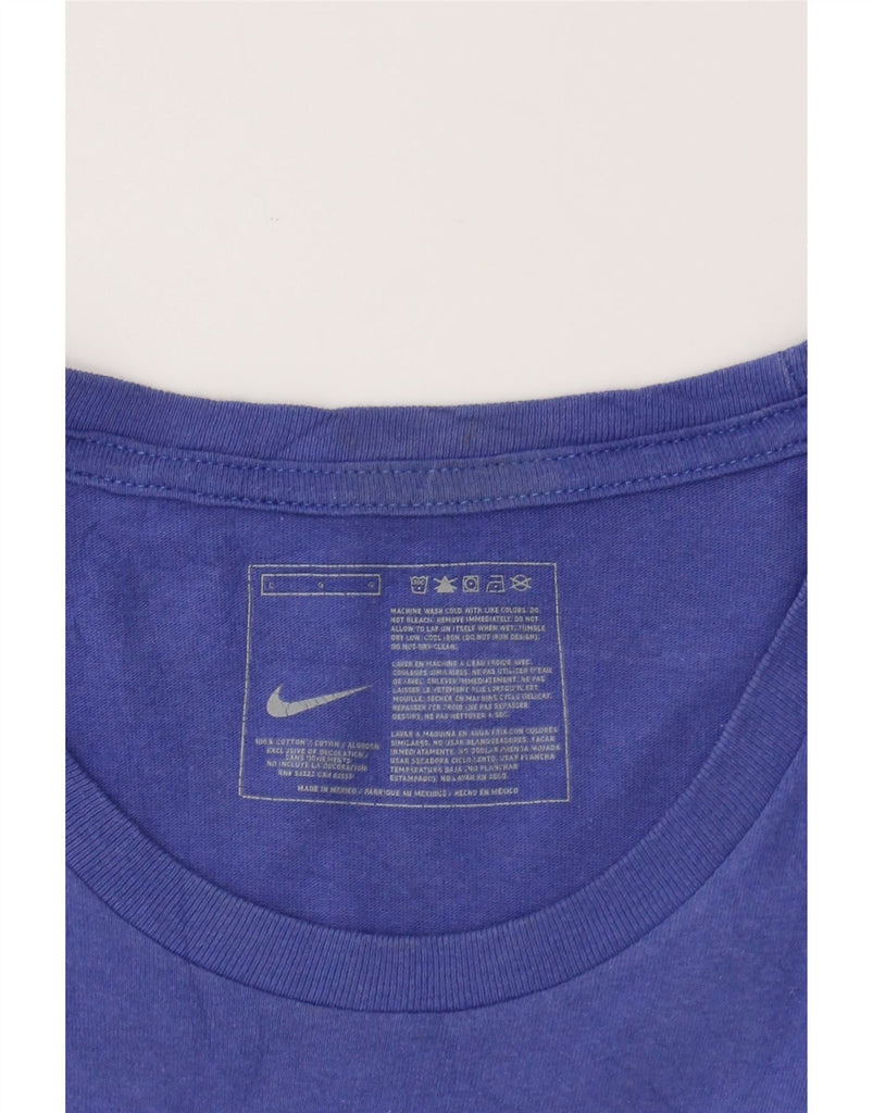 NIKE Womens Graphic T-Shirt Top UK 14 Large Blue Cotton Vintage Nike and Second-Hand Nike from Messina Hembry 