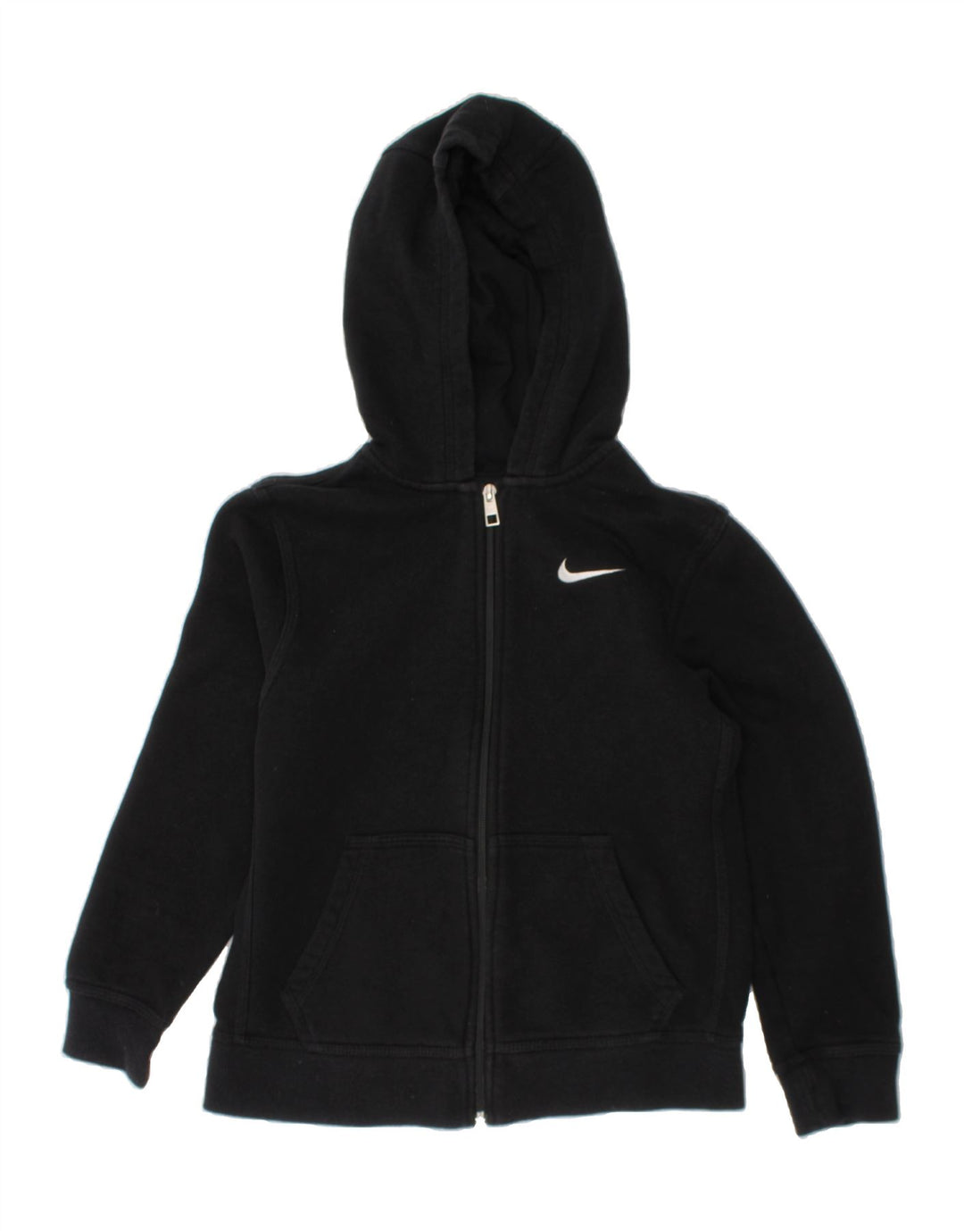 NIKE Boys Zip Hoodie Sweater 10-11 Years Medium Black Cotton Vintage Nike and Second-Hand Nike from Messina Hembry 