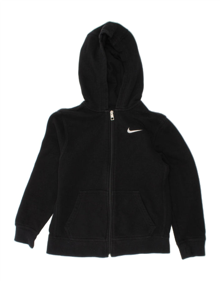 NIKE Boys Zip Hoodie Sweater 10-11 Years Medium Black Cotton Vintage Nike and Second-Hand Nike from Messina Hembry 