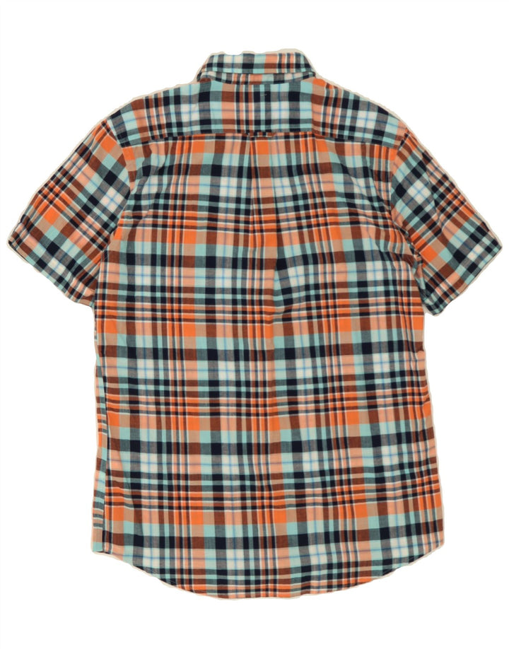 IZOD Mens Salt Water Short Sleeve Shirt Medium Multicoloured Check Cotton Vintage Izod and Second-Hand Izod from Messina Hembry 