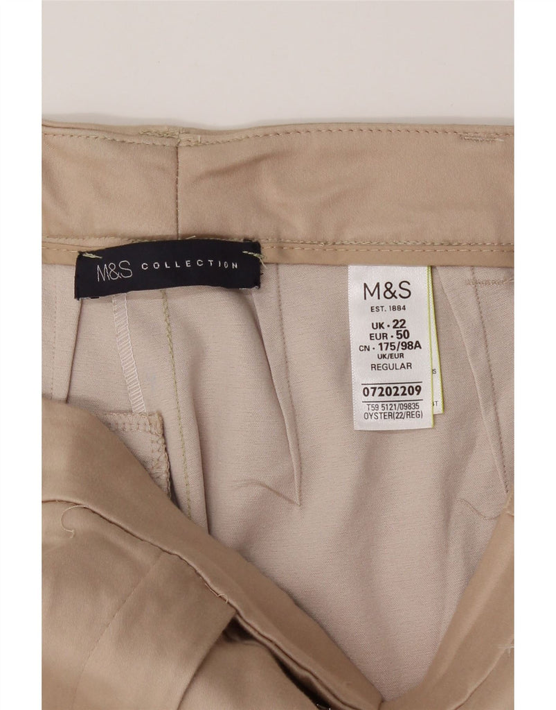 MARKS & SPENCER Womens Straight Capri Trousers UK 22 3XL W36 L24 Brown Vintage Marks & Spencer and Second-Hand Marks & Spencer from Messina Hembry 