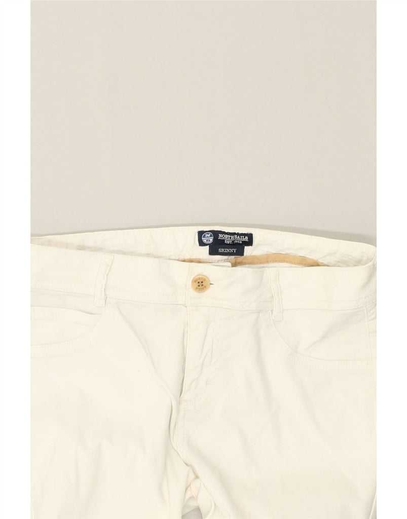 NORTH SAILS Womens Skinny Casual Trousers W29 L30 White Cotton | Vintage North Sails | Thrift | Second-Hand North Sails | Used Clothing | Messina Hembry 