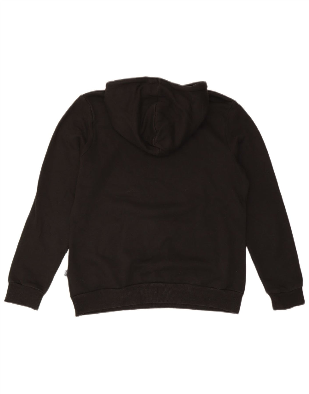 PUMA Womens Graphic Hoodie Jumper UK 14 Medium Black Cotton