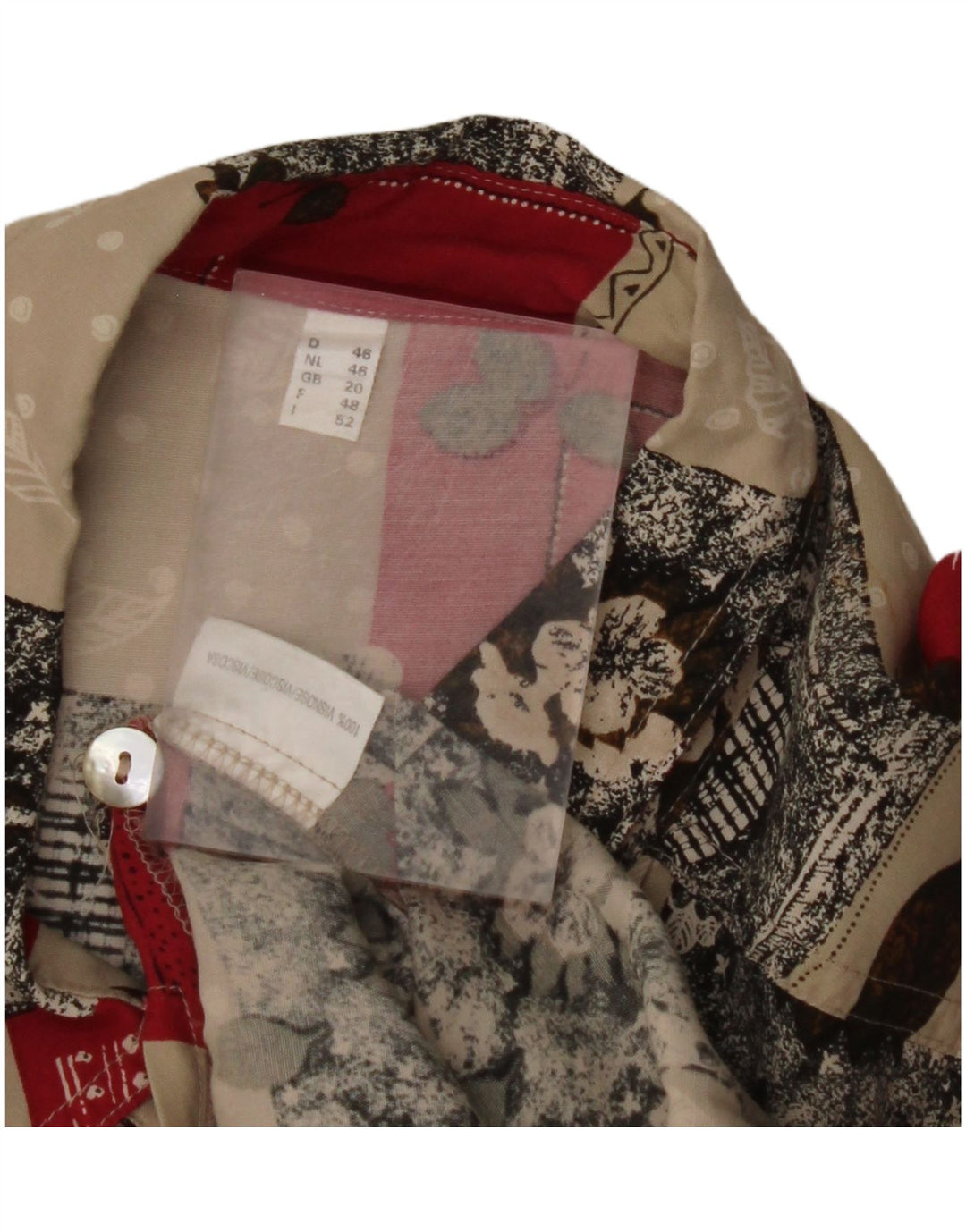 VINTAGE Womens Shirt Blouse UK 20 2XL Multicoloured Floral Viscose