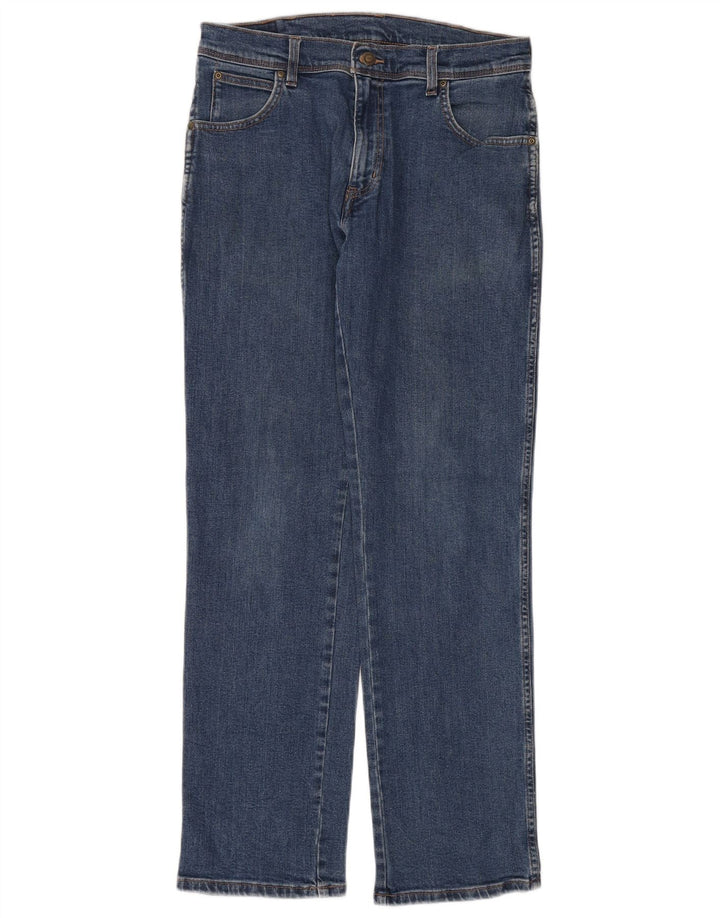 WRANGLER Mens Regular Fit Straight Jeans W32 L32 Blue Cotton