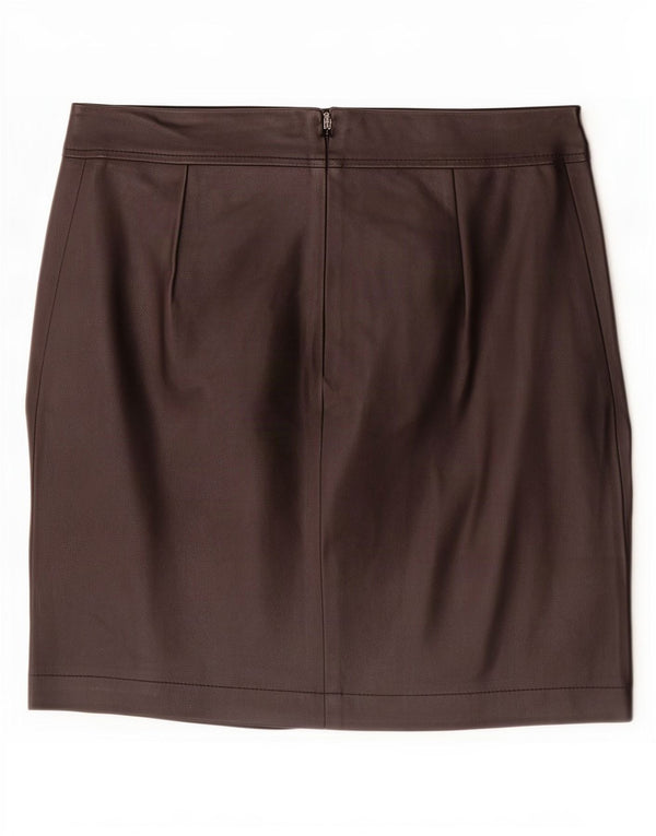Lipsy Womens Faux Leather Mini Skirt UK 12 Medium W30 Black Polyester