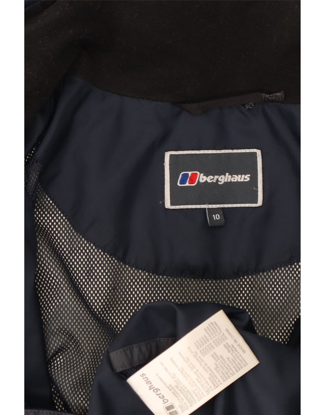 Berghaus Womens Hooded Oversized Rain Jacket UK 10 Small Navy Blue Nylon