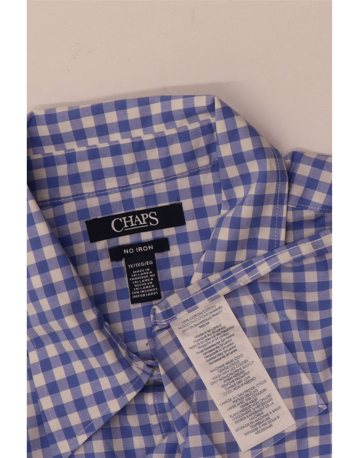 Chaps Womens Shirt UK 18 XL Blue Gingham Cotton