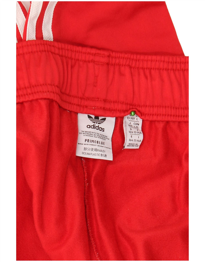 Adidas Boys Tracksuit Trousers Joggers 13-14 Years Red