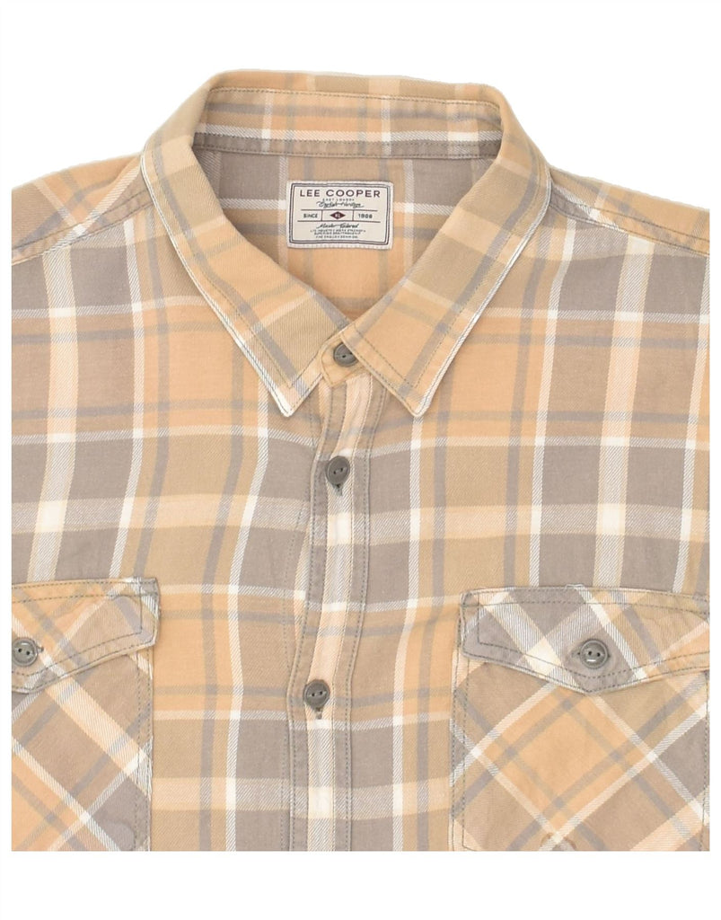 LEE COOPER Mens Shirt XL Beige Check | Vintage Lee Cooper | Thrift | Second-Hand Lee Cooper | Used Clothing | Messina Hembry 