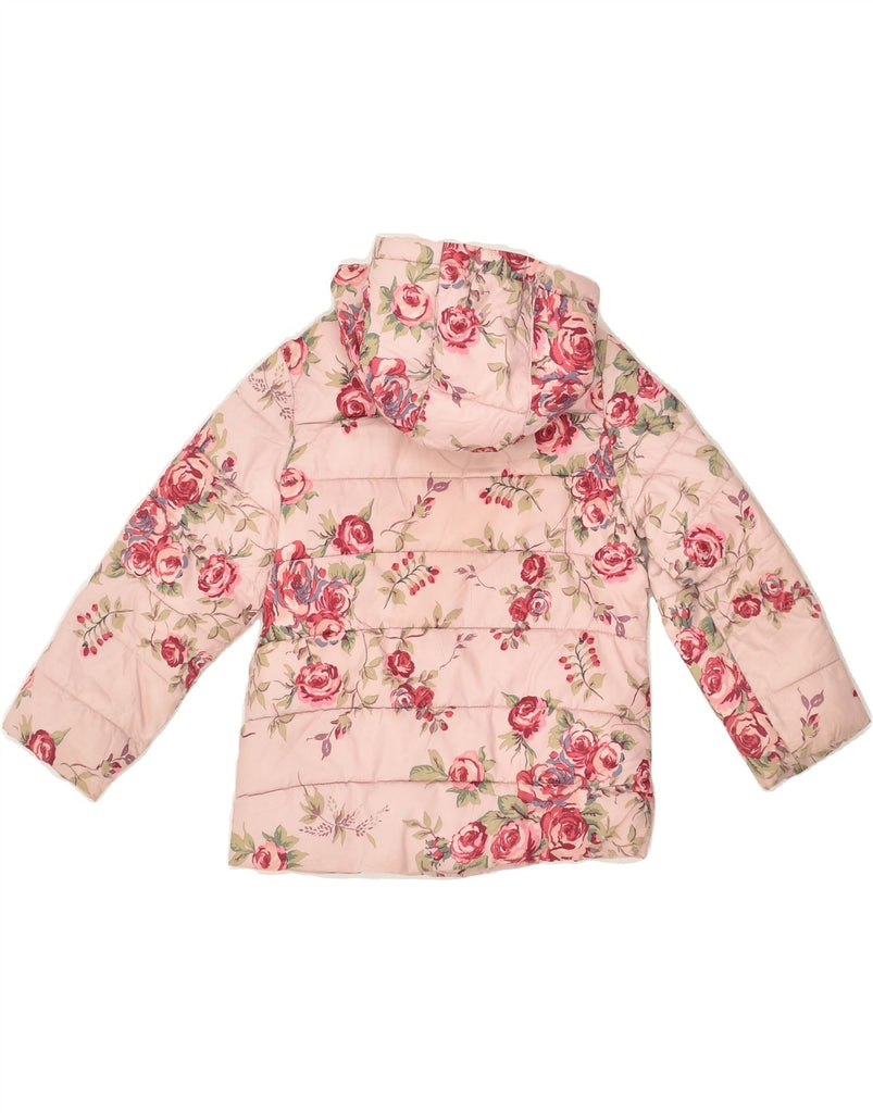 BENETTON Girls Hooded Padded Jacket 3-4 Years 2XS  Pink Floral Polyester | Vintage Benetton | Thrift | Second-Hand Benetton | Used Clothing | Messina Hembry 