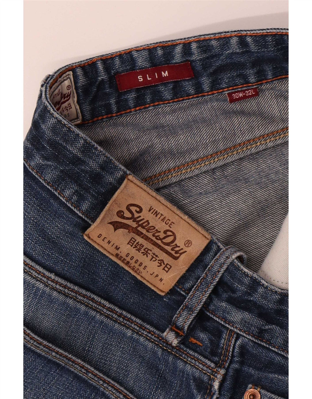 Superdry Mens Slim Jeans W30 L32 Blue Cotton