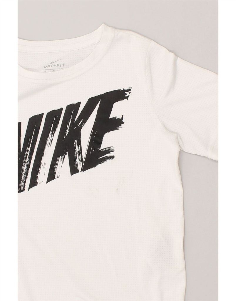 NIKE Boys Graphic T-Shirt Top 10-11 Years Medium  White Polyester | Vintage Nike | Thrift | Second-Hand Nike | Used Clothing | Messina Hembry 