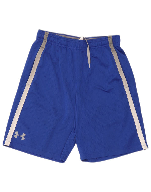 Under Armour Mens Heat Gear Sport Shorts Small Blue Colourblock Polyester