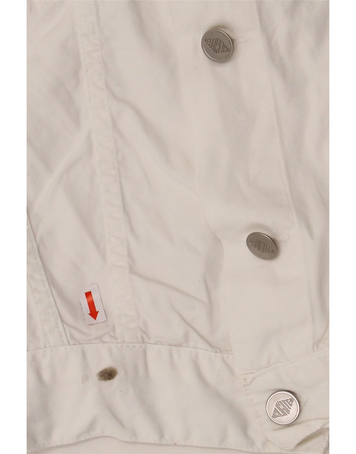 UNLIMITED Womens Crop Bomber Jacket UK 14 Large White Cotton Vintage Unlimited and Second-Hand Unlimited from Messina Hembry 