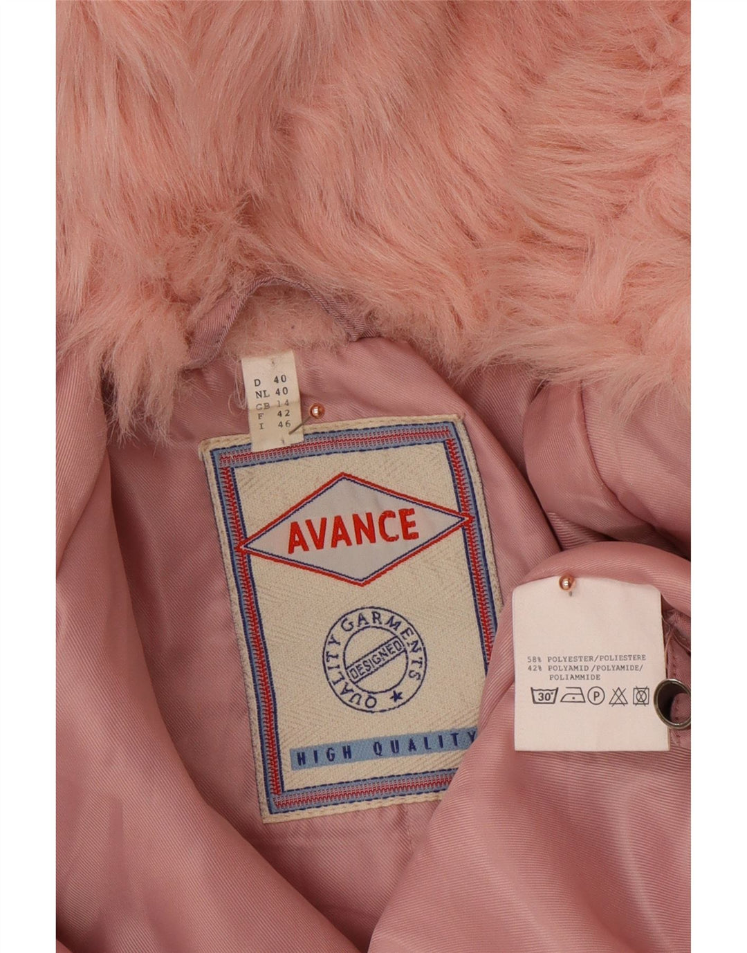 VINTAGE Womens Hooded Windbreaker Coat UK 14 Large  Pink Polyester